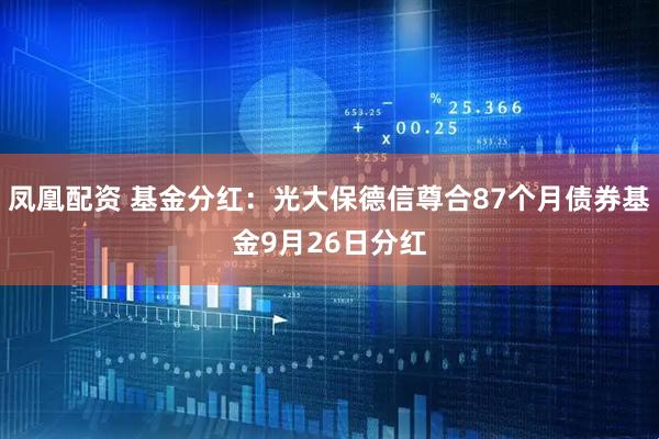 凤凰配资 基金分红：光大保德信尊合87个月债券基金9月26日分红