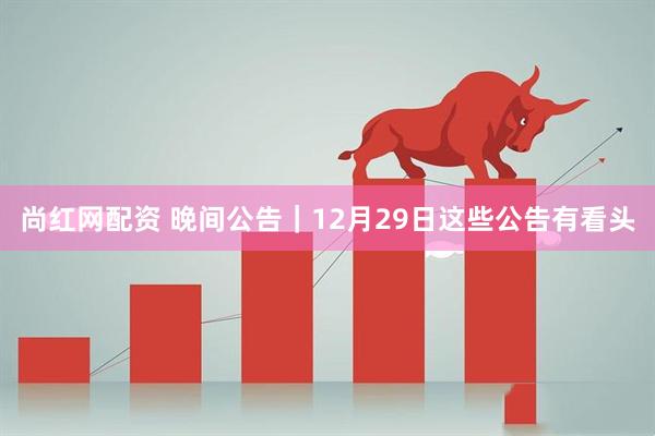 尚红网配资 晚间公告｜12月29日这些公告有看头